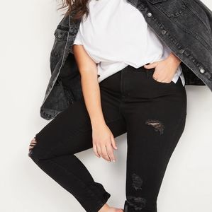 OLD NAVY BLACK WASH MID RISE SKINNY JEANS